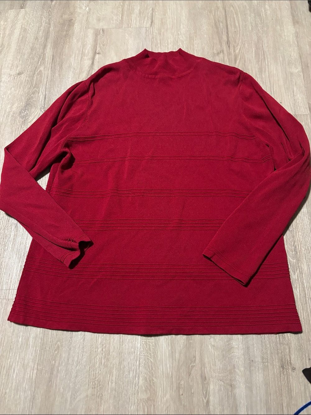 Laura Women's Crimson Long-Sleeve Knit Top
